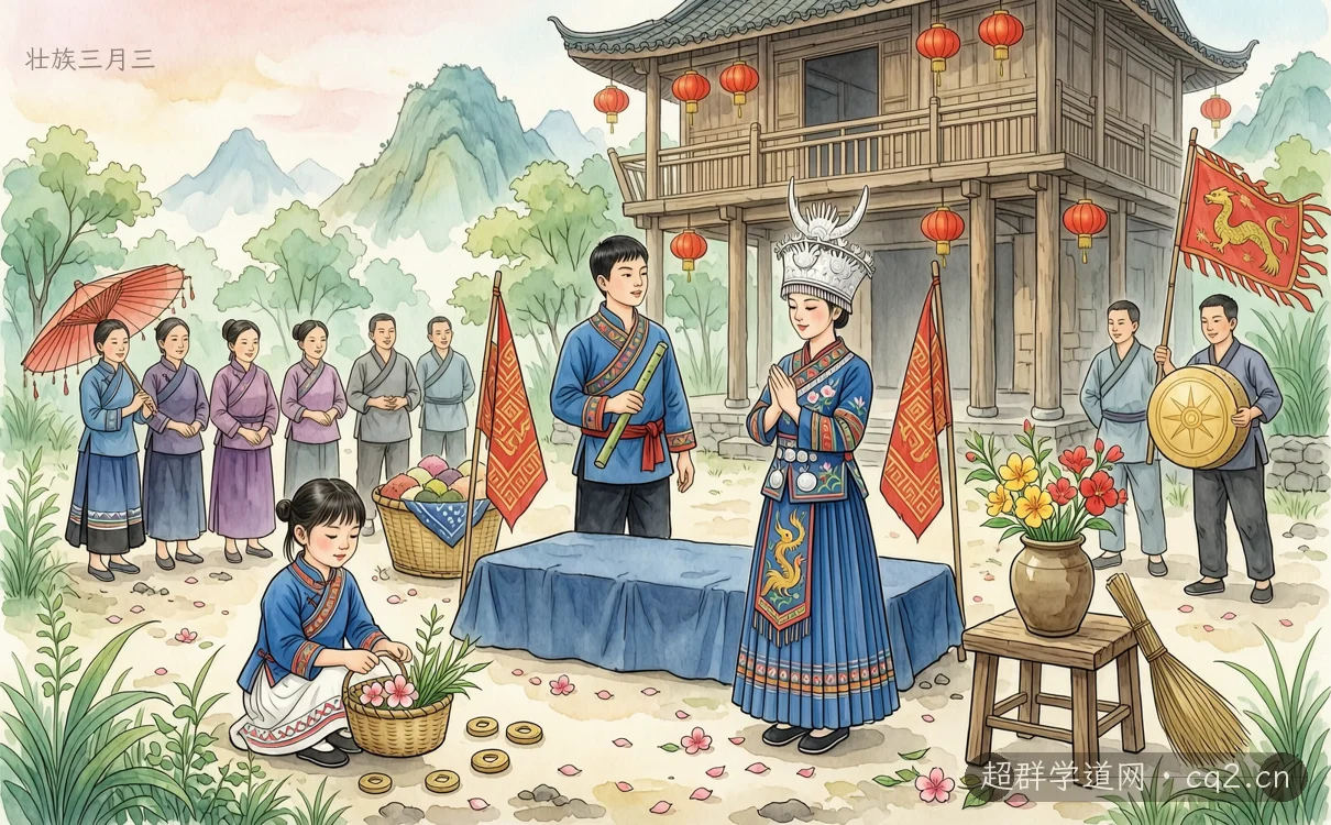 壮族三月三（AI 生成意境插图）