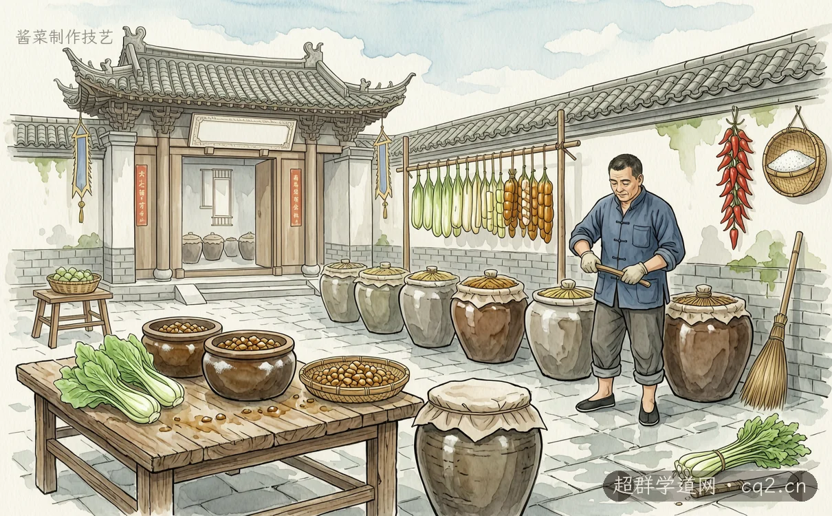 醬菜製作技藝（AI 生成意境插圖）