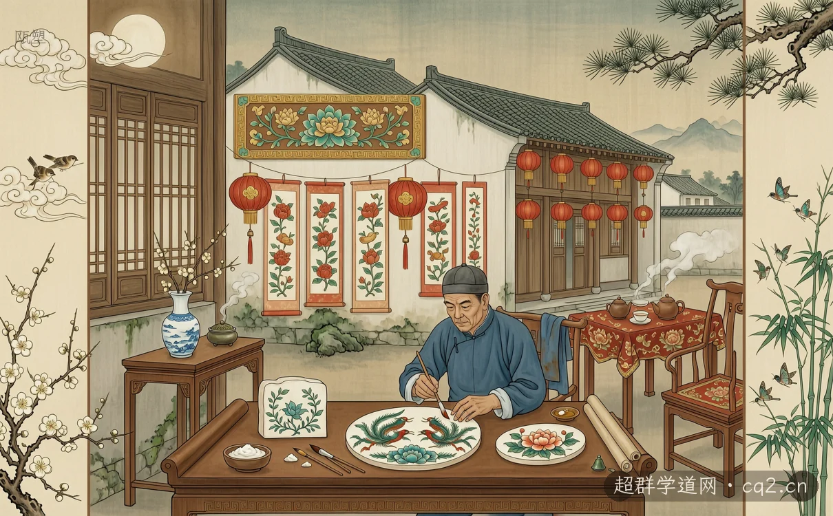 瓯塑（AI 生成意境插图）