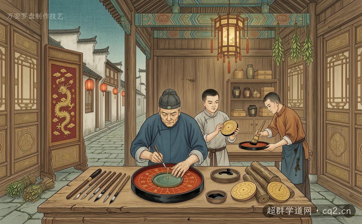 萬安羅盤製作技藝（AI 生成意境插圖）
