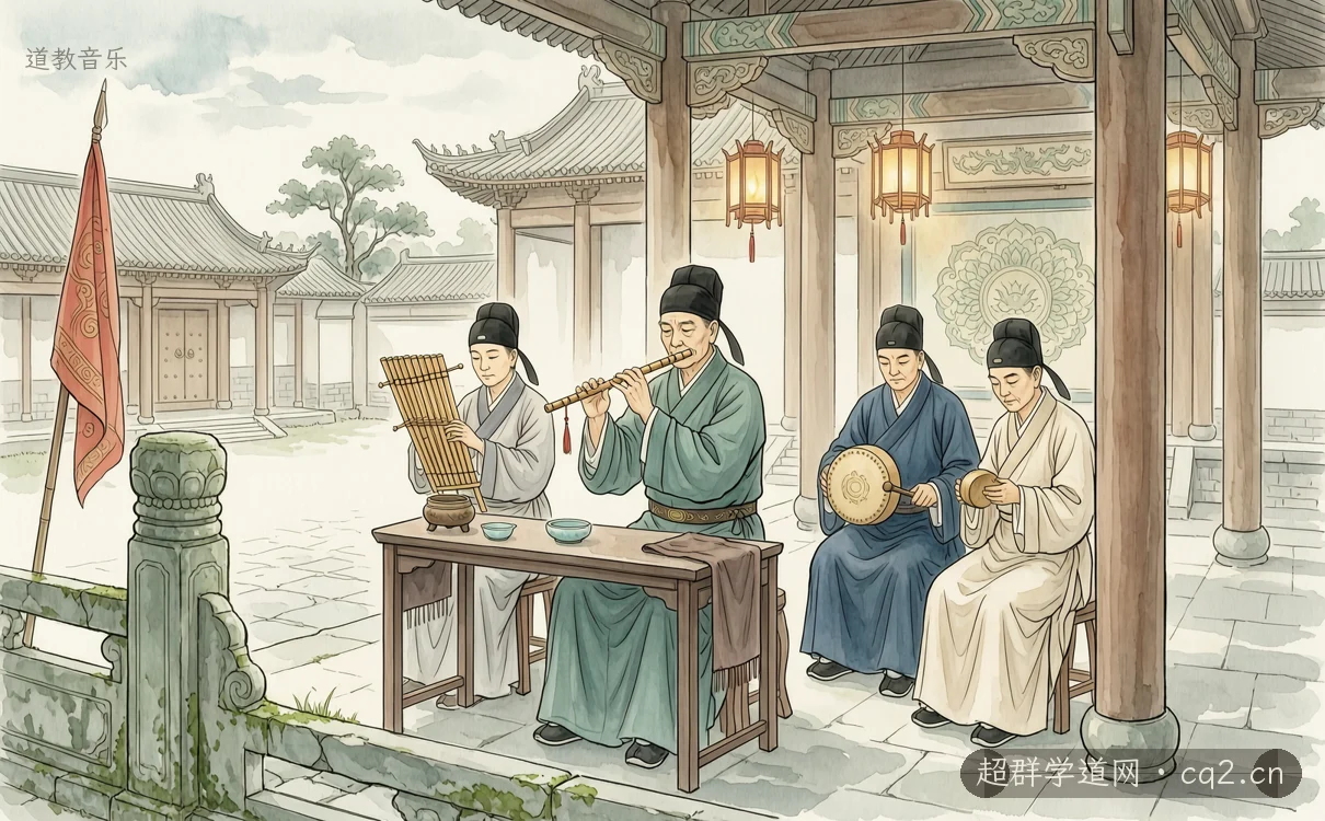 道教音樂（AI 生成意境插圖）