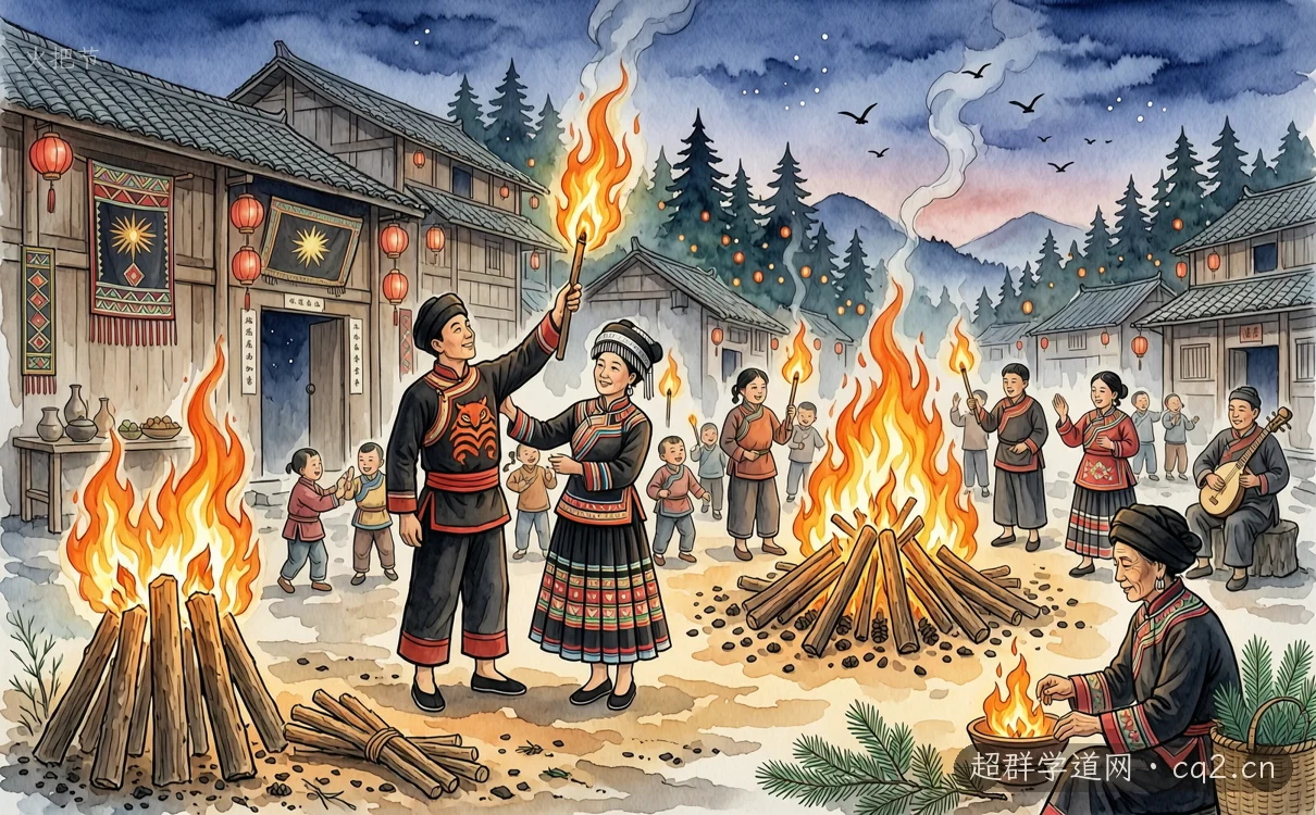 火把節（AI 生成意境插圖）