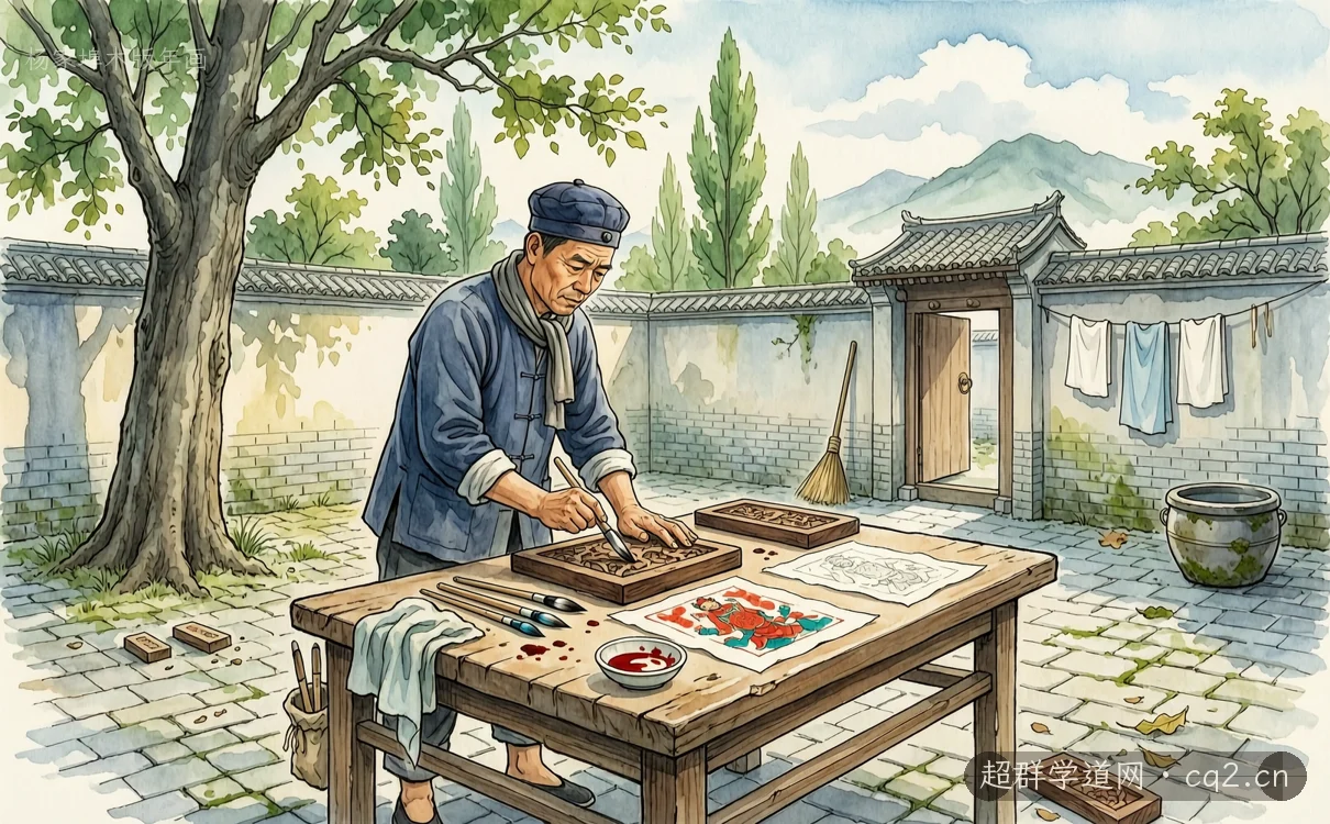 楊家埠木版年畫（AI 生成意境插圖）