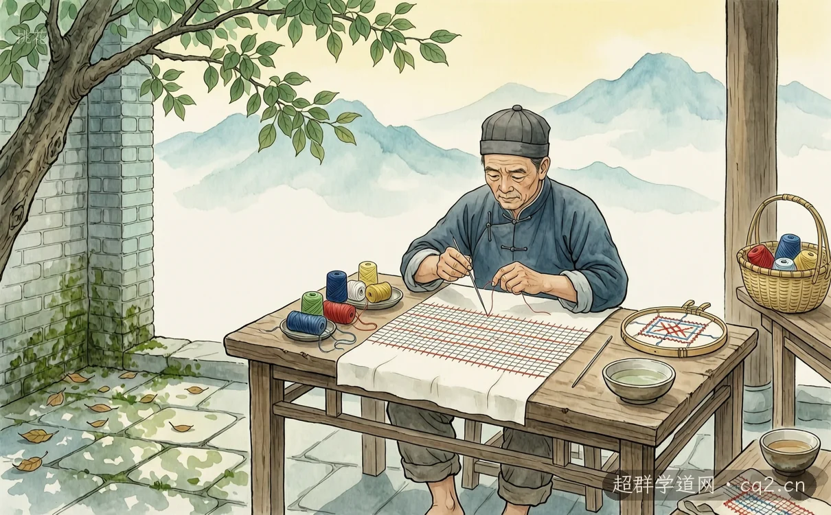 挑花（AI 生成意境插圖）