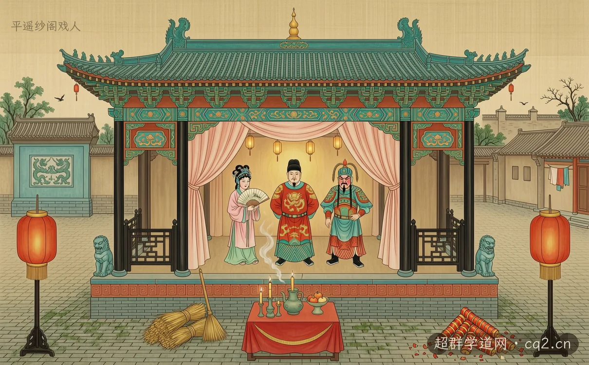 平遥纱阁戏人（AI 生成意境插图）