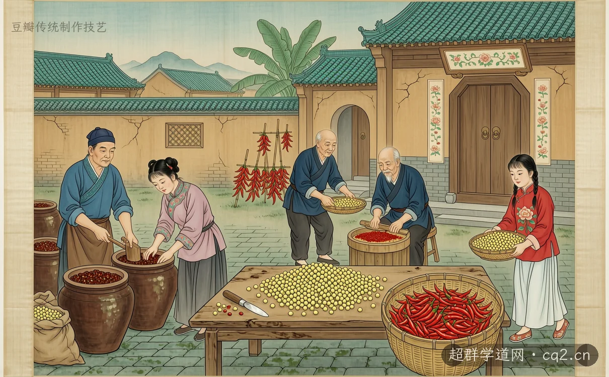 豆瓣传统制作技艺（AI 生成意境插图）