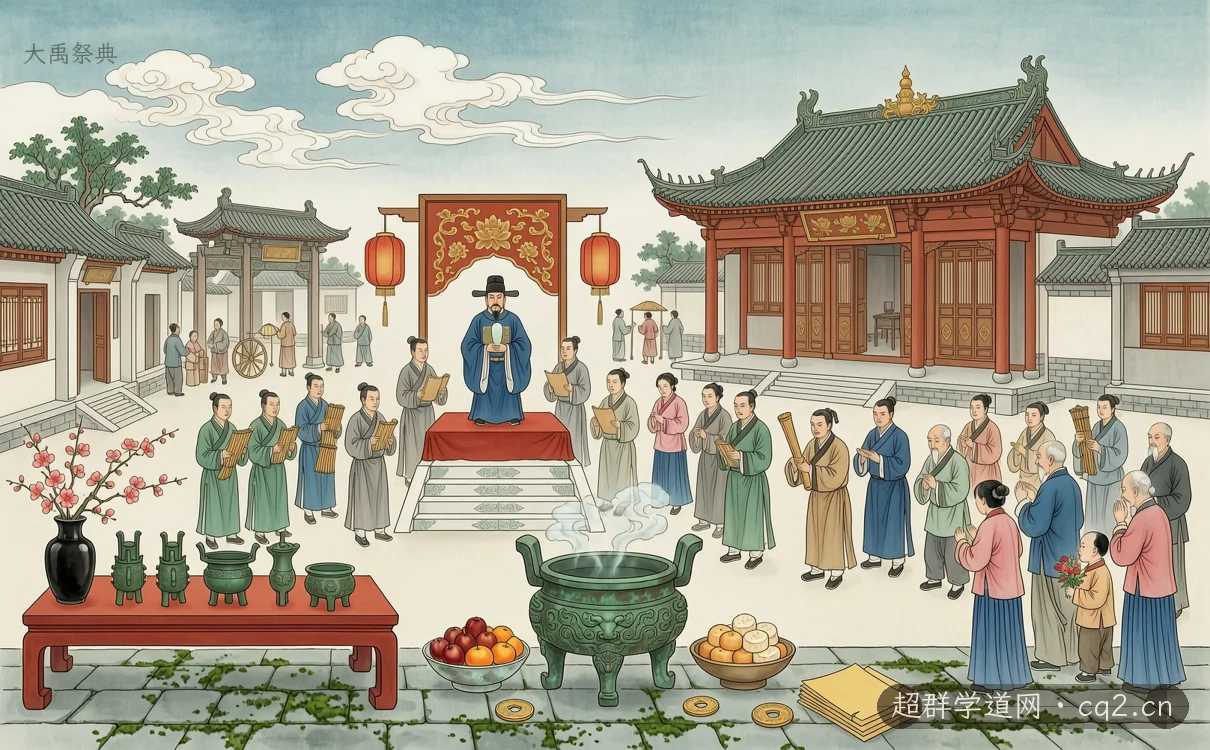 大禹祭典（AI 生成意境插图）
