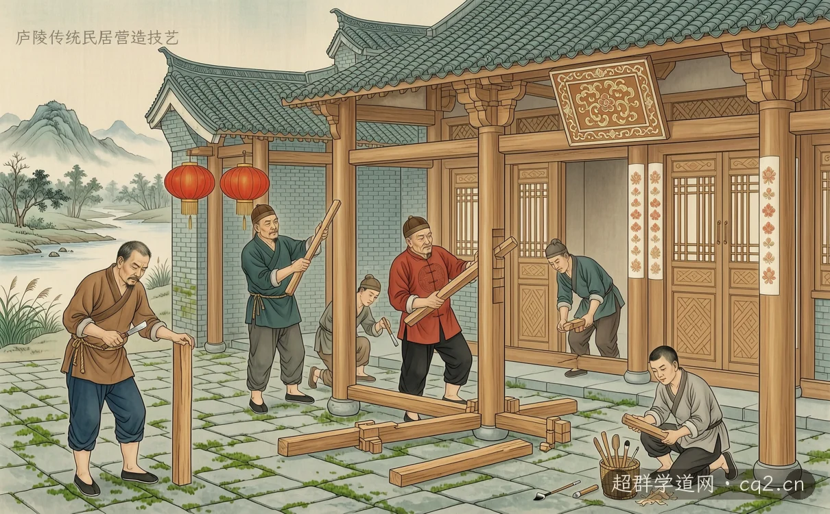 廬陵傳統民居營造技藝（AI 生成意境插圖）