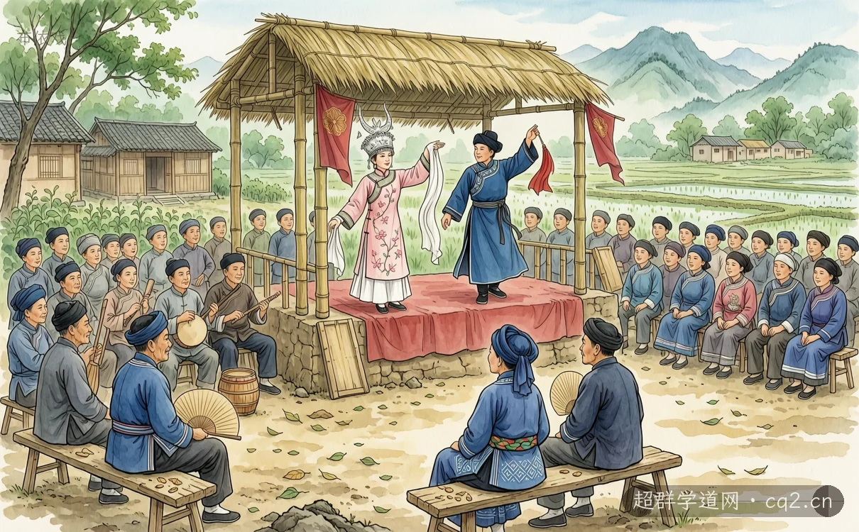 布依戏（AI 生成意境插图）