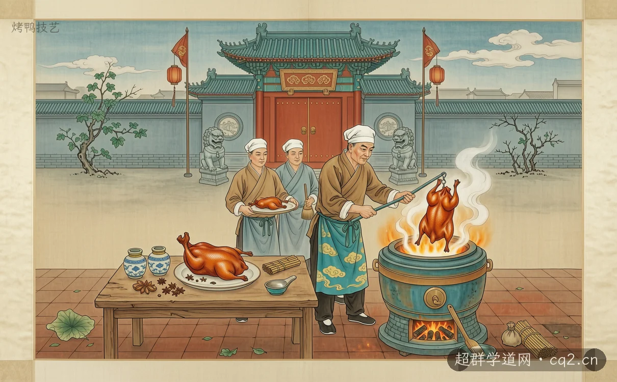 烤鸭技艺（AI 生成意境插图）