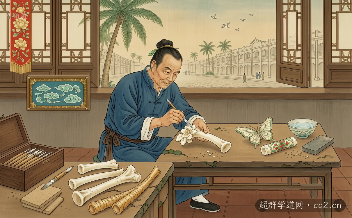 骨角雕（AI 生成意境插图）