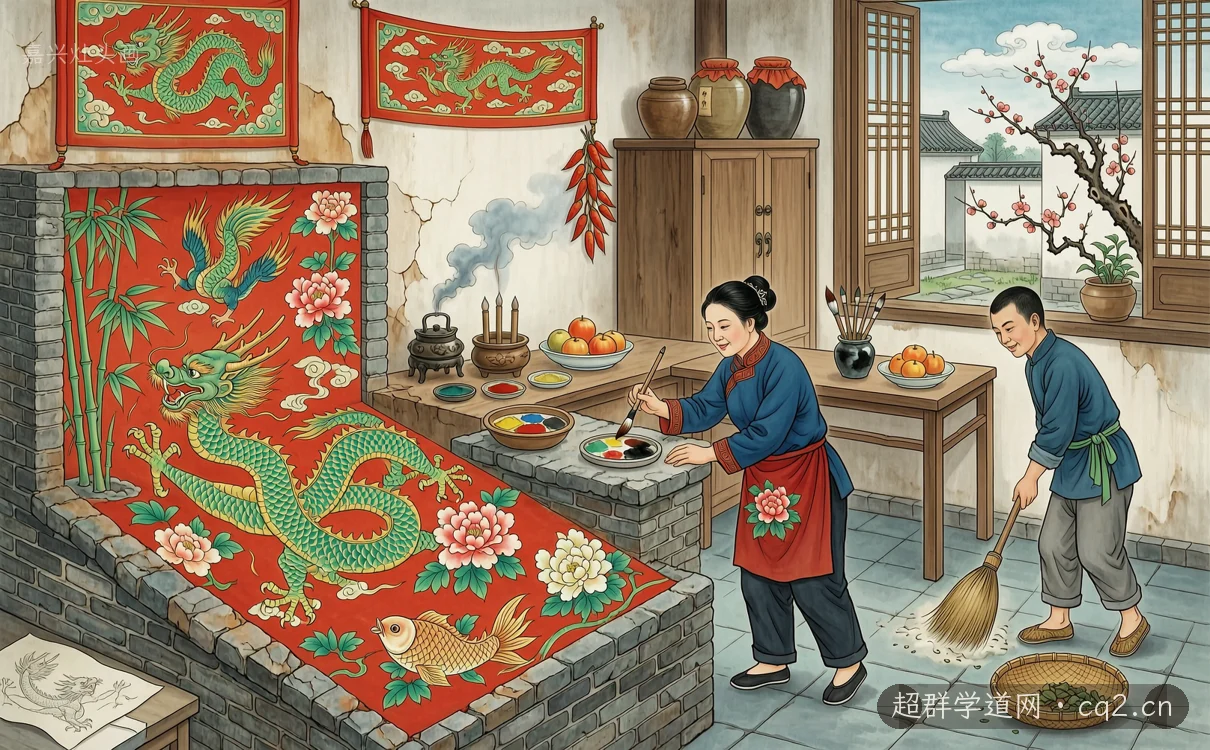 嘉兴灶头画（AI 生成意境插图）
