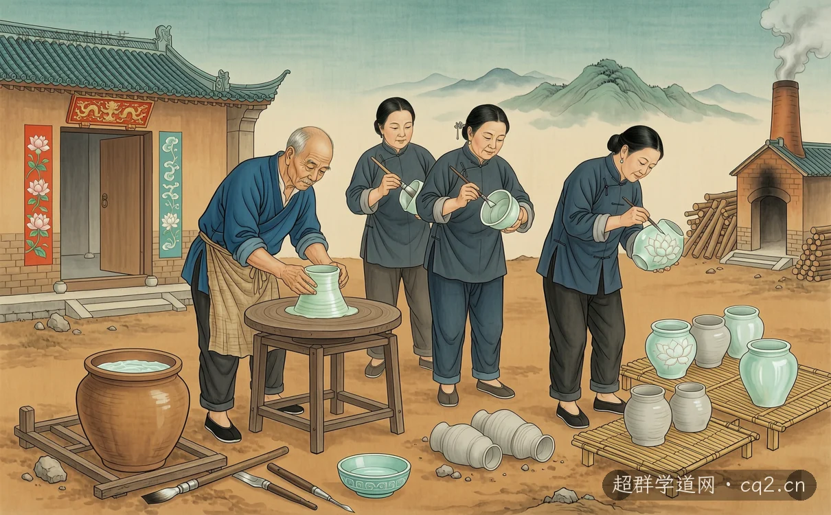 枫溪瓷烧制技艺（AI 生成意境插图）
