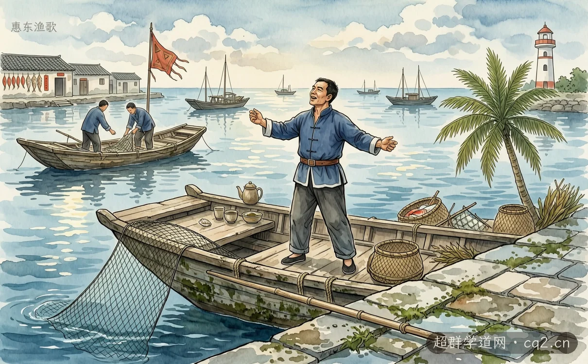 惠东渔歌（AI 生成意境插图）