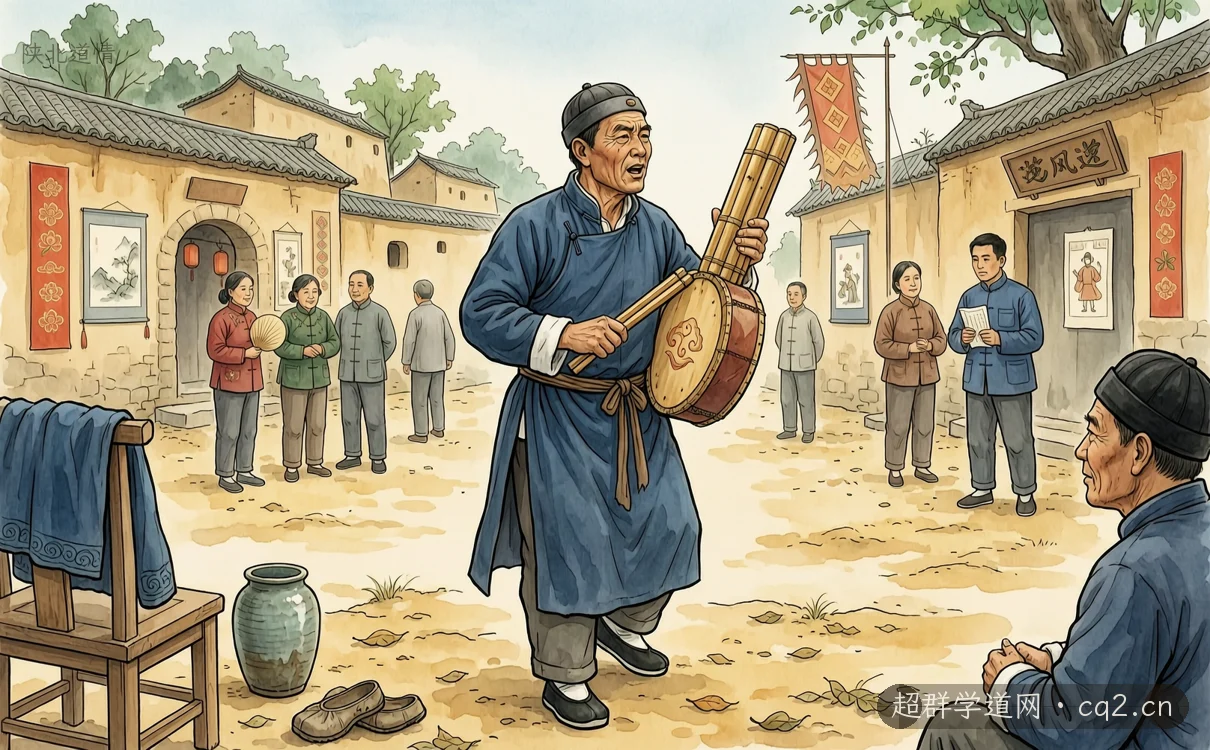 陝北道情（AI 生成意境插圖）