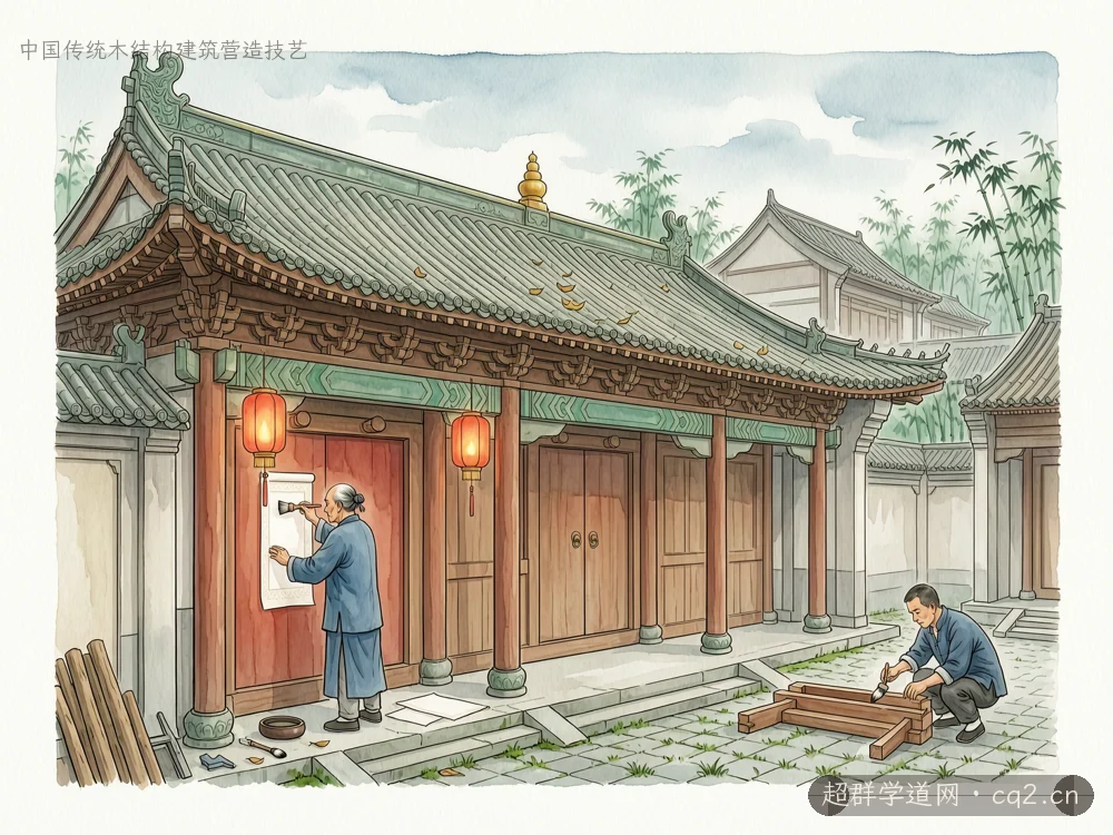 中国传统木结构建筑营造技艺（AI 生成意境插图）