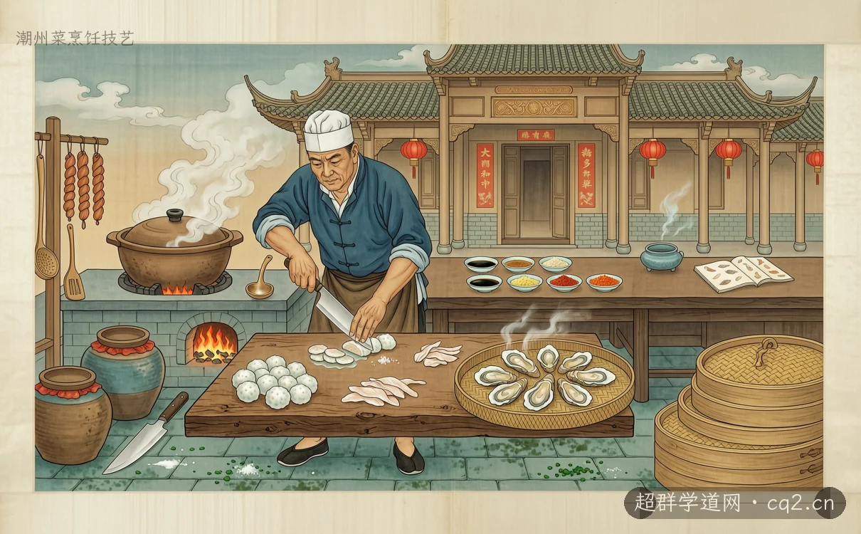 潮州菜烹饪技艺（AI 生成意境插图）