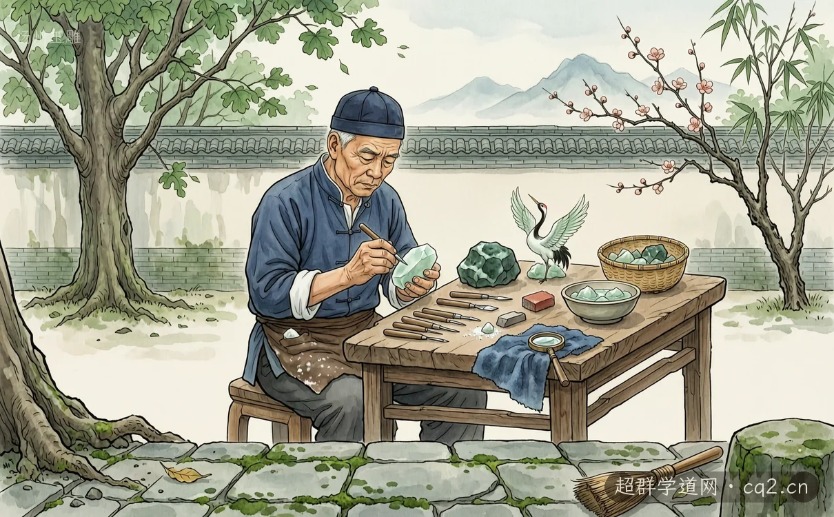 揚州玉雕（AI 生成意境插圖）