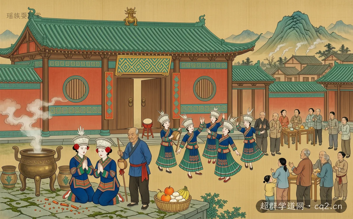 瑶族耍歌堂（AI 生成意境插图）