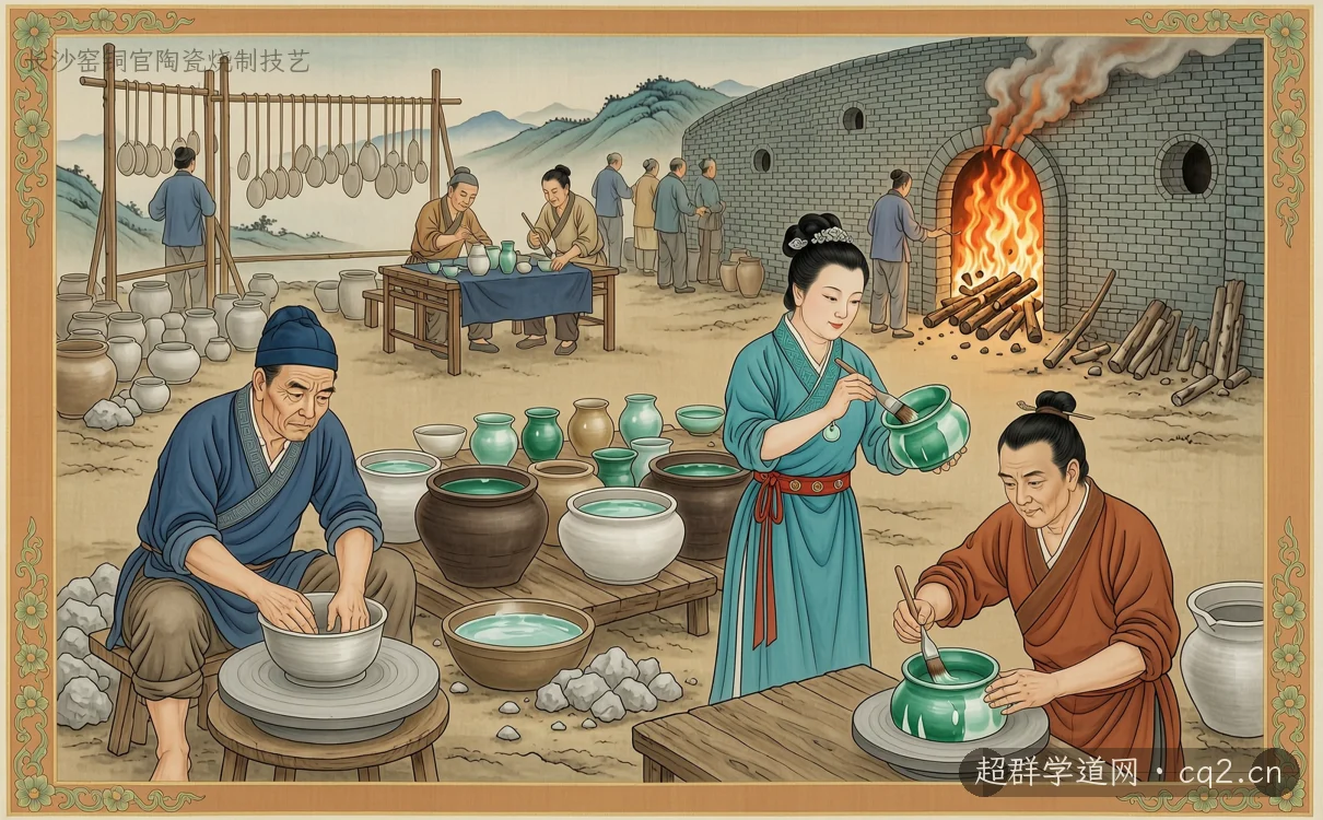 长沙窑铜官陶瓷烧制技艺（AI 生成意境插图）