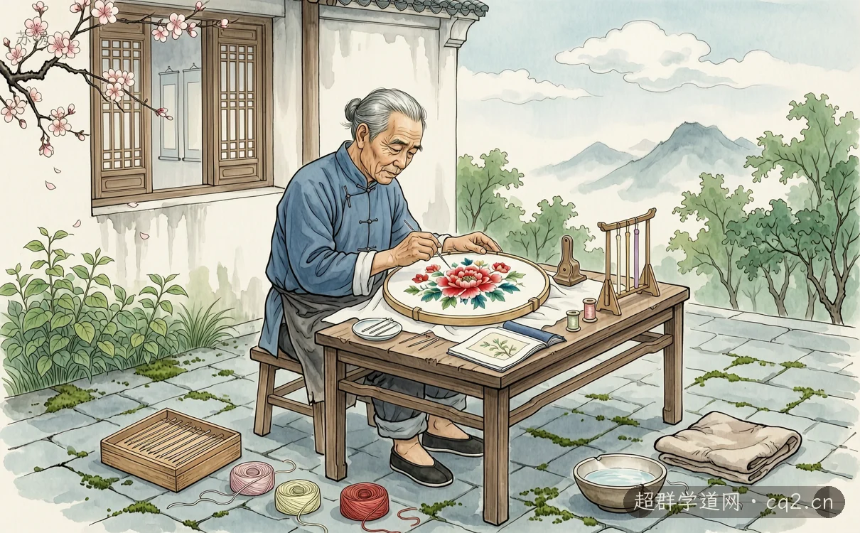 苏绣（AI 生成意境插图）