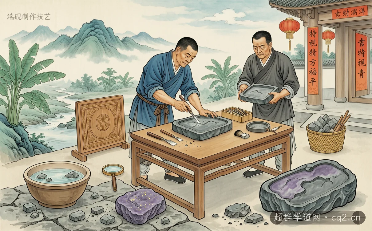 端砚制作技艺（AI 生成意境插图）