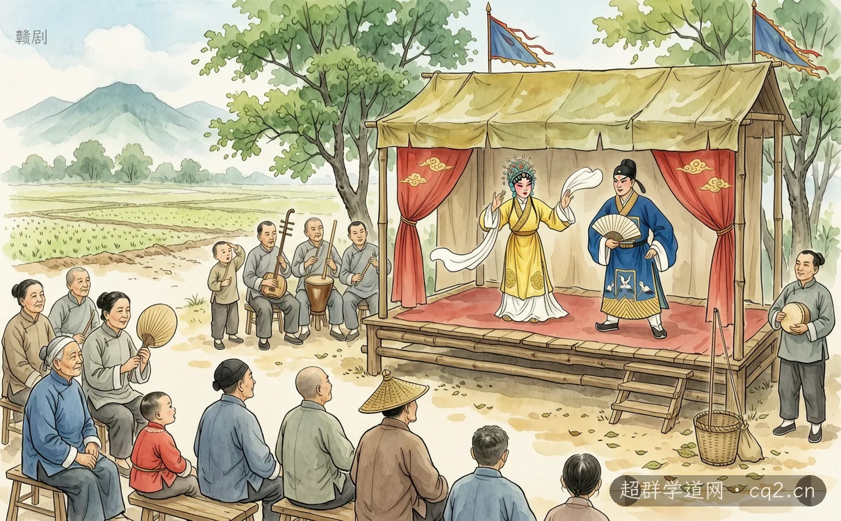贛劇（AI 生成意境插圖）