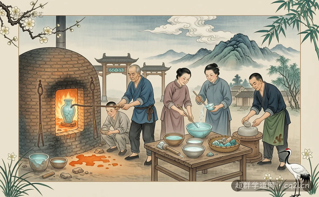 汝瓷燒製技藝（AI 生成意境插圖）