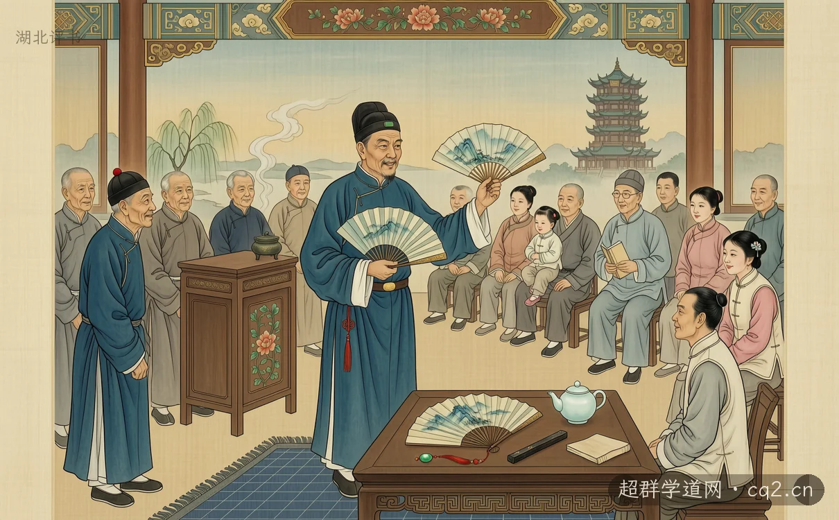 湖北评书（AI 生成意境插图）