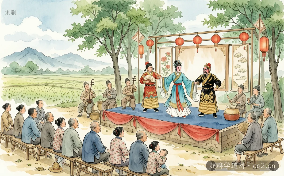 湘剧（AI 生成意境插图）