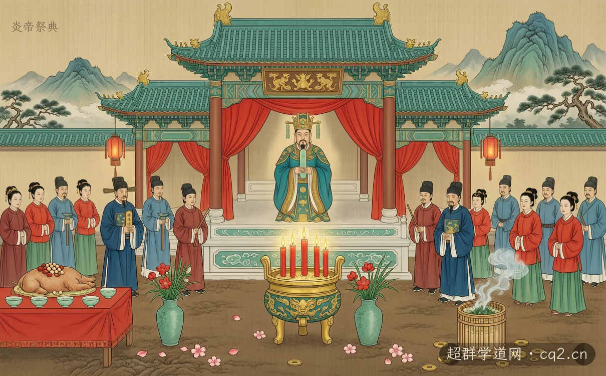 炎帝祭典（AI 生成意境插图）