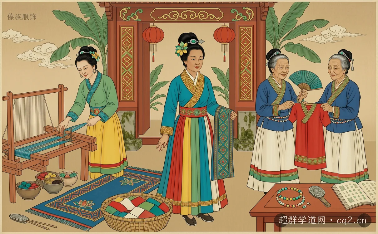 傣族服饰（AI 生成意境插图）