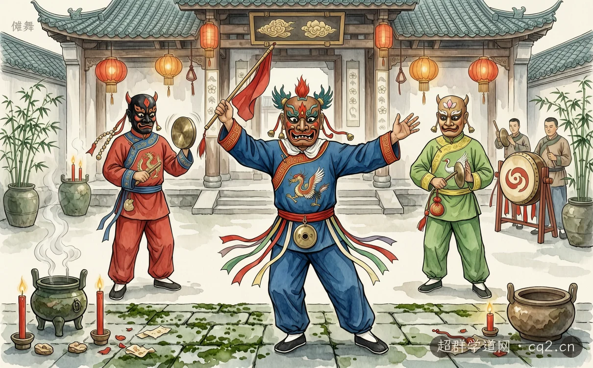 儺舞（AI 生成意境插圖）