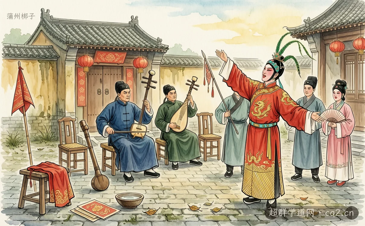 蒲州梆子（AI 生成意境插图）