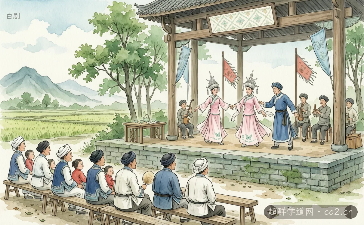 白劇（AI 生成意境插圖）