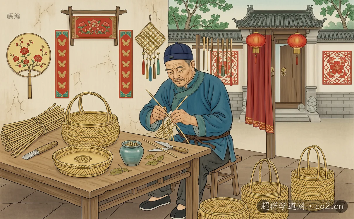 藤编（AI 生成意境插图）