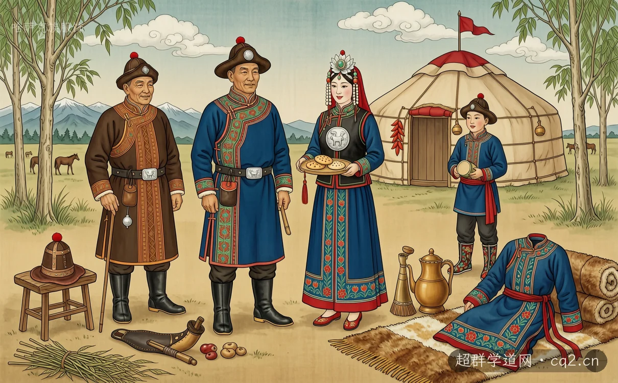哈薩克族服飾（AI 生成意境插圖）